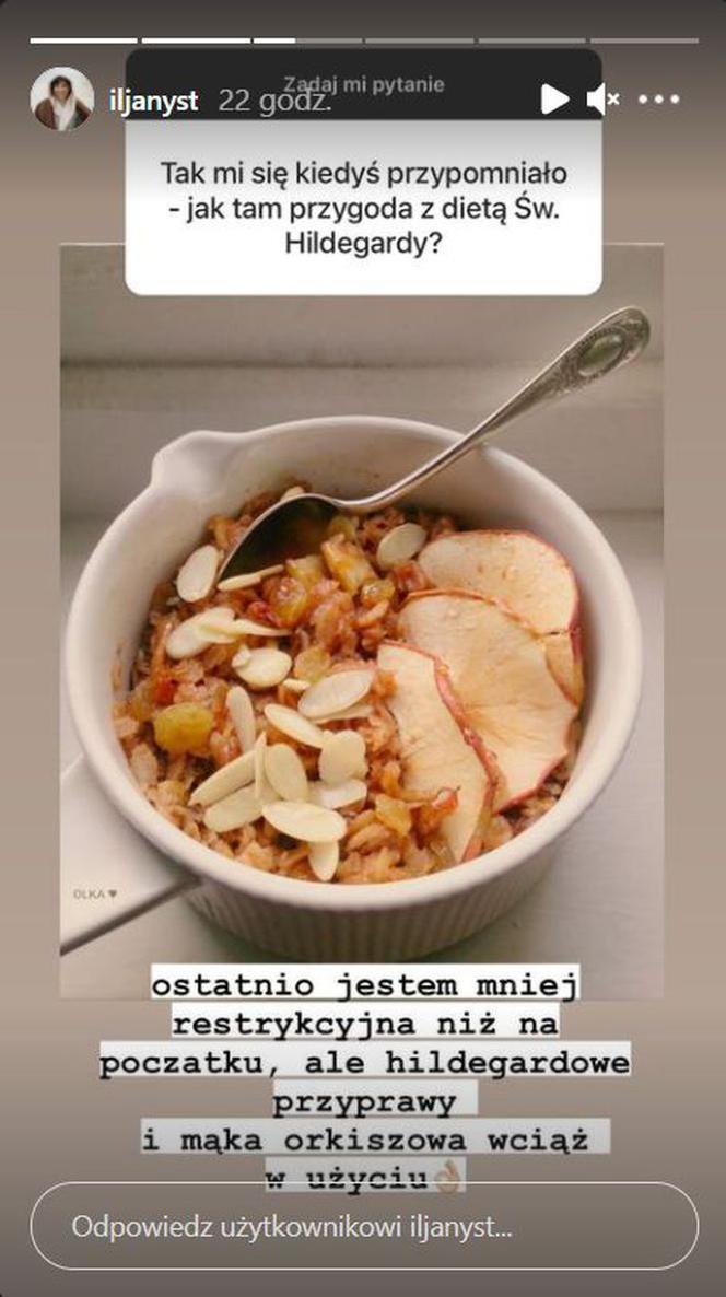 M jak miłość: Ilona Janyst (Aneta) o swojej diecie na Instagramie