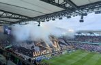 Dymy na meczu Legia - Lech