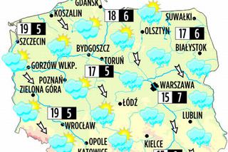 Prognoza pogody na piątek, 24 maja 2013: Warszawa - 15, Gdańsk - 18, Szczecin - 19, Wrocław - 19, Kraków - 17