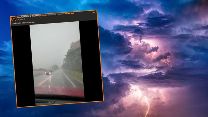Gwałtowne burze przetaczają się nad Polską. Pada obfity grad 