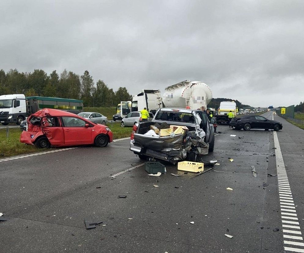 Karambol na autostradzie A1 pod Częstochową