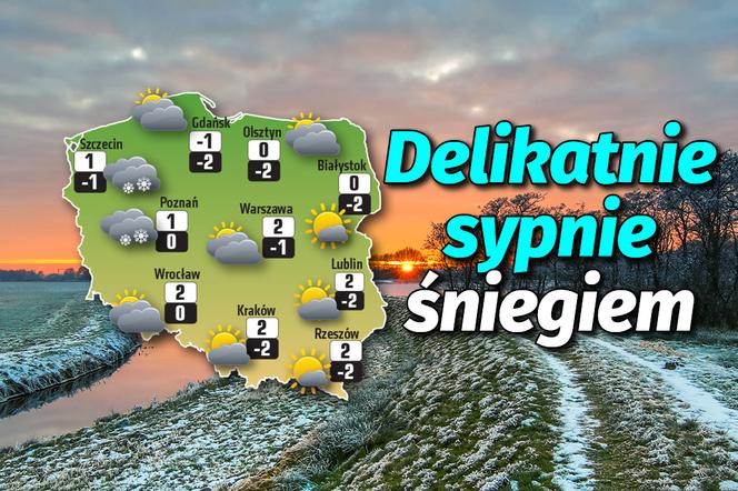 Delikatnie sypnie śniegiem