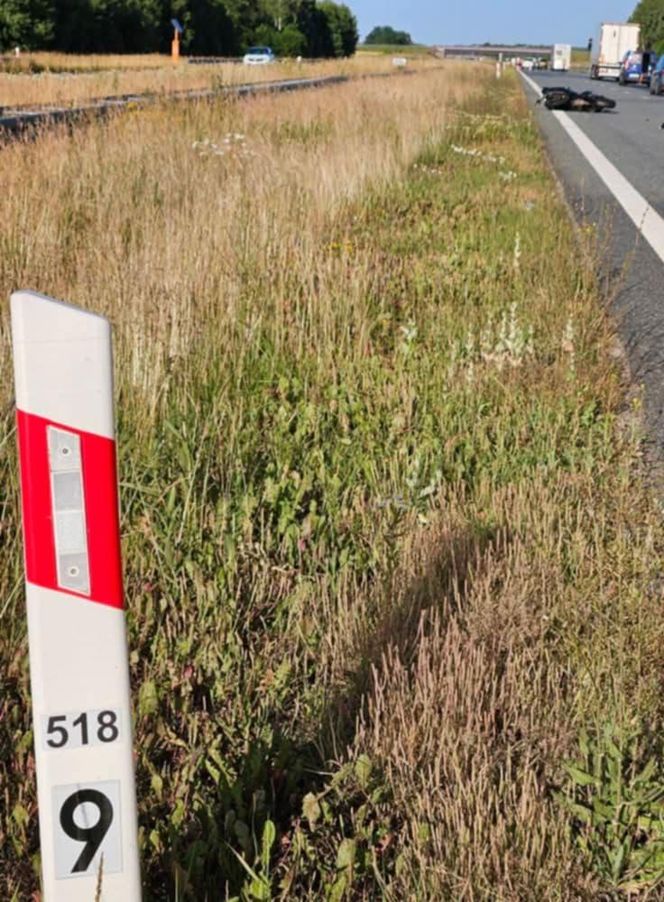 Śmier motocyklisty na A2