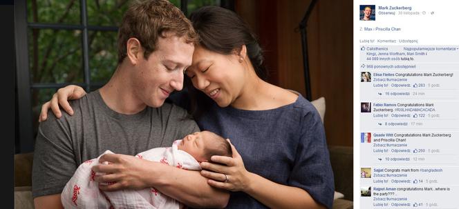 Mark Zuckerberg został ojcem
