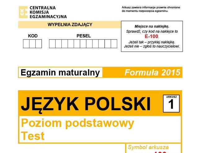 Arkusz matura 2023 z polskiego