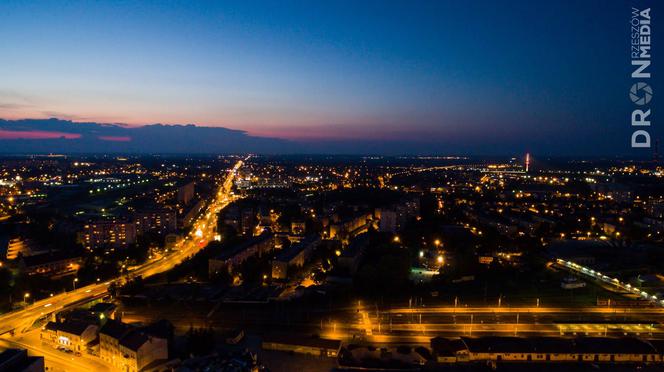 Rzeszów nocą z drona