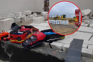 Ściana runęła na budowlańca! Katastrofa pod Wołominem, w akcji śmigłowiec