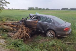 Tragedia pod Skierniewicami. 28-letni kierowca zginął po zderzeniu z drzewem