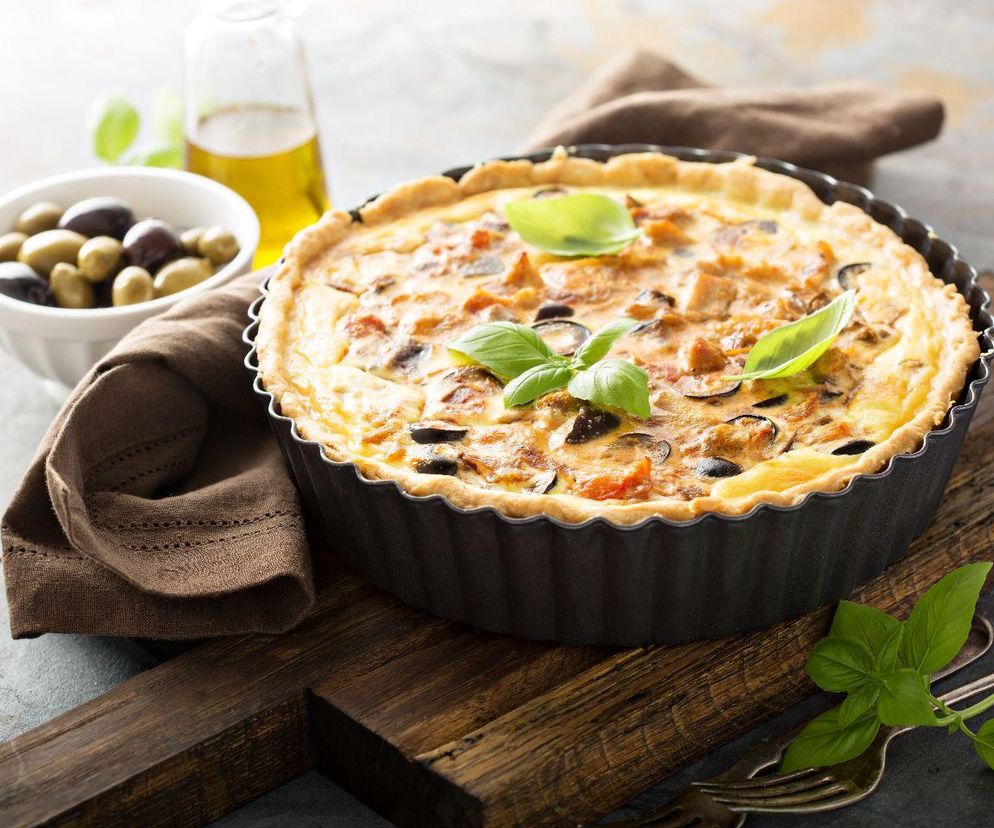 wegetariańska tarta z bakłażanem