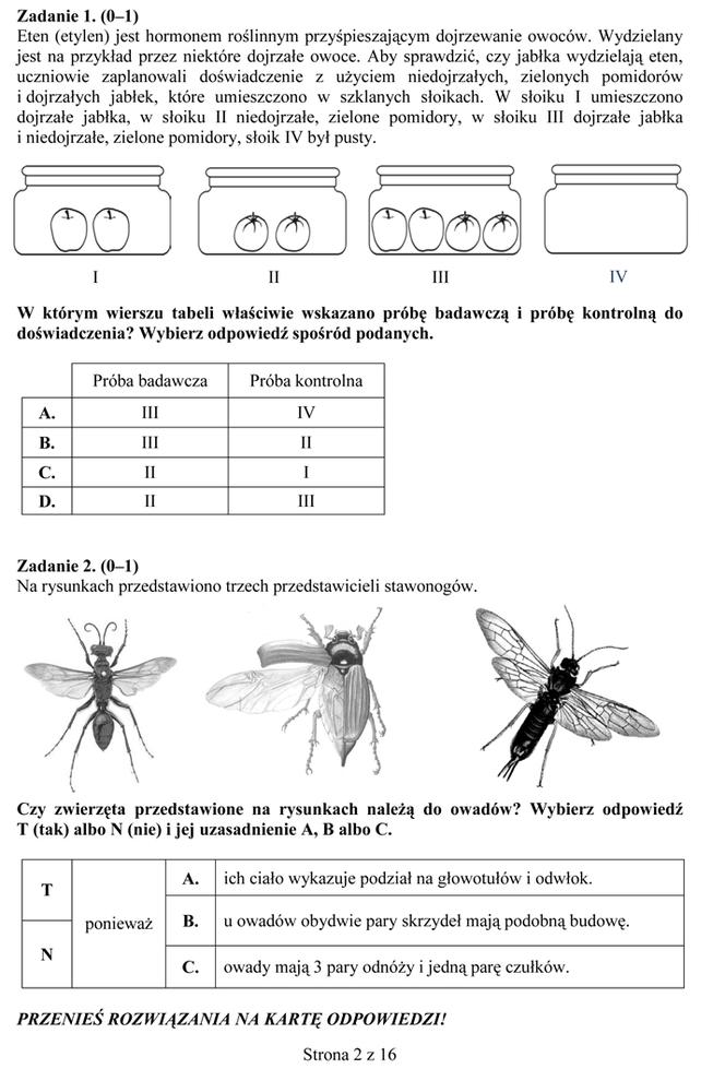 EGZAMIN GIMNAZJALNY 2014 PRZYRODA, BIOLOGIA, GEOGRAFIA: ARKUSZE OFICJALNE Z CKE + ODPOWIEDZI