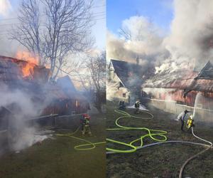 Potężny pożar na Podhalu. We wsi Sierockie zapłonął dom i zabudowania gospodarcze