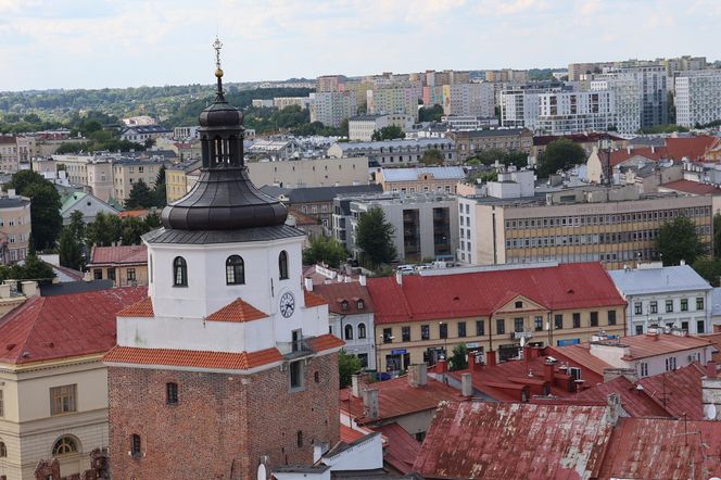 Panorama Lublina z najwyższego punktu widokowego w mieście - Wieży Trynitarskiej