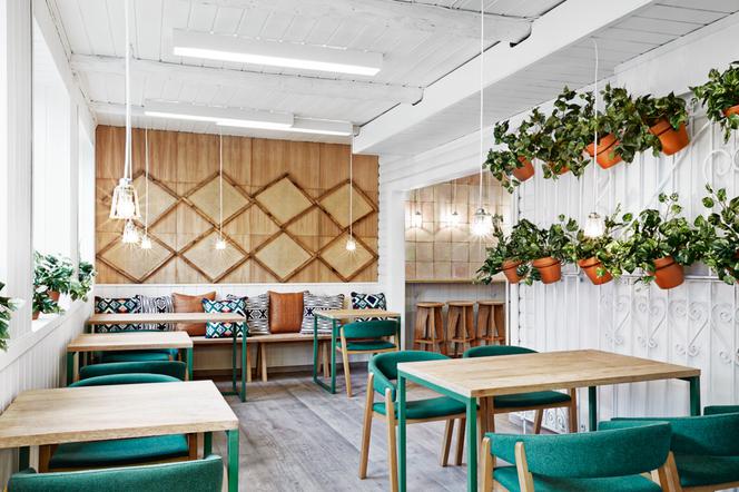 Wnętrze ekologicznej restauracji w Norwegii