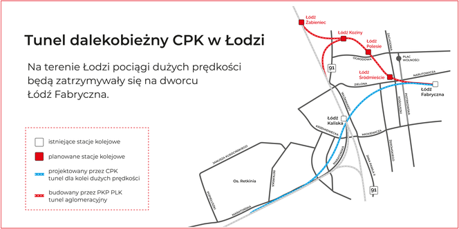 Tunel dalekobieżny w Łodzi. Dzięki niemu możliwe będą szybkie podróże z Łodzi m.in. do Wrocławia i Poznania.