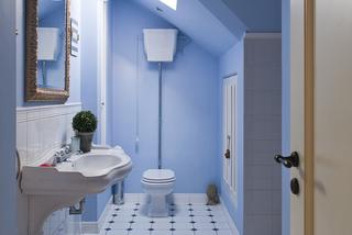 Niebieska łazienka w stylu klasycznym
