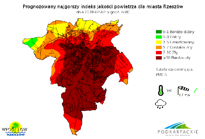 Indeks jakości powietrza w Rzeszowie