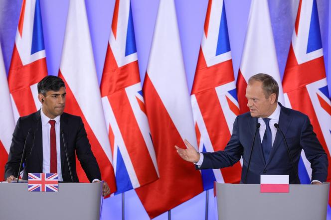 Premier RP Donald Tusk oraz premier Wielkiej Brytanii Rishi Sunak