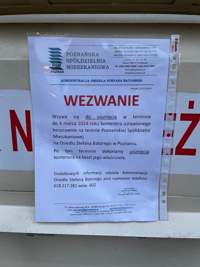 Pojemnik na odzież Poznań