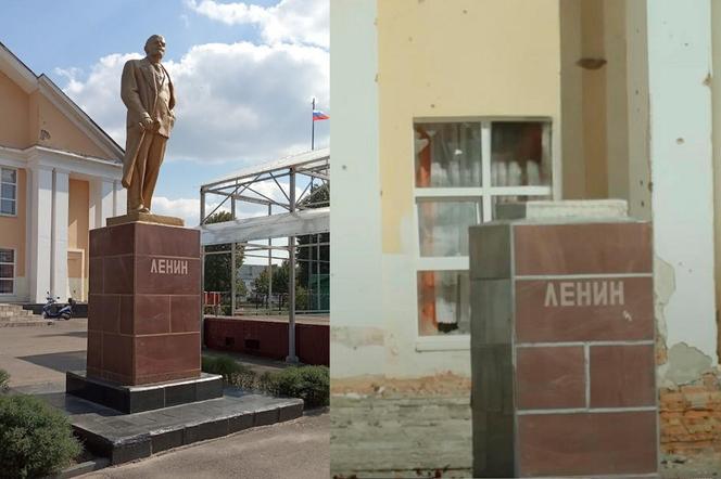 Siły ukraińskie zburzyły pomnik Lenina w Rosji miejscowości Sudża 