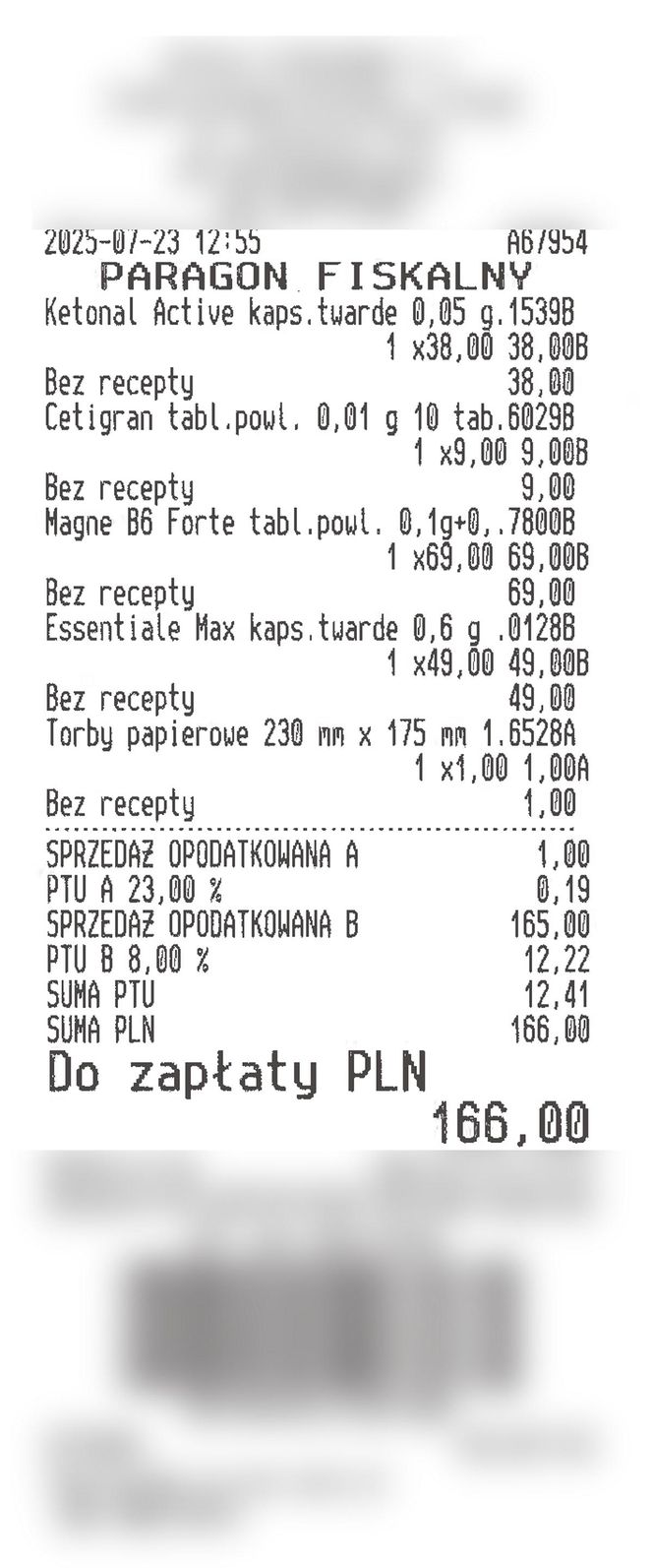 Paragony grozy z turystycznych aptek