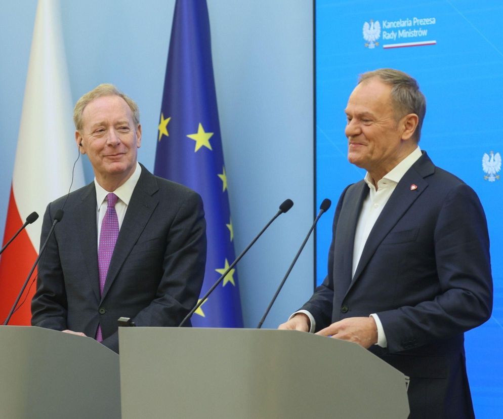 Donald Tusk i Brad Smith