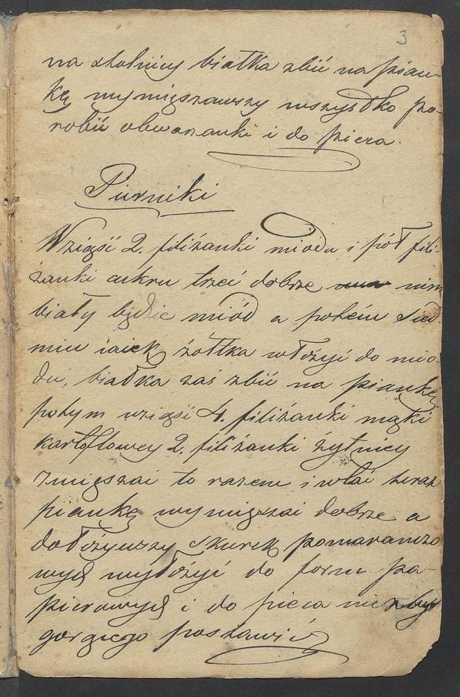  przepis z pocz. XIX wieku na pierniki