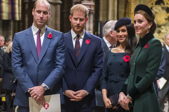 Ksiażęta William i Harry z żonami