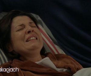 Pierwsza miłość nowy sezon po wakacjach. Kinga (Aleksandra Zienkiewicz), Janek (Maciej Mikołajczyk)