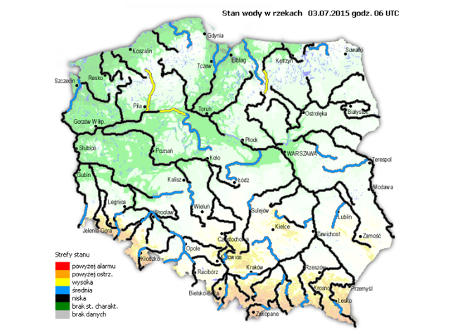 Stan wody - mapa