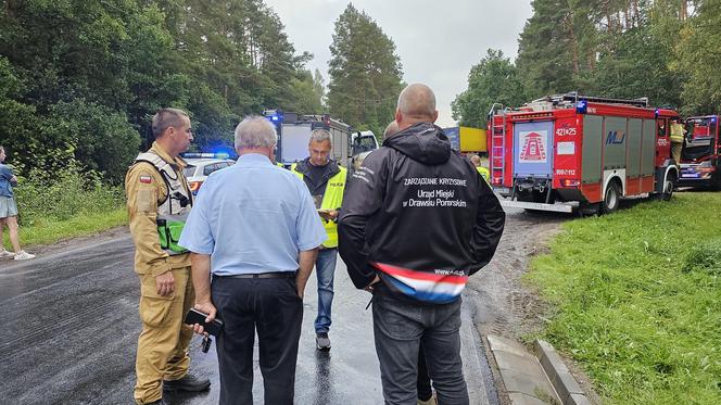 Wypadek w pobliżu Konotopu  - autobus z tirem 