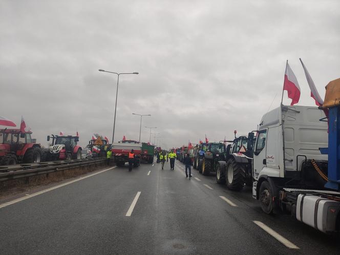 Protest rolników w Elblągu na S7