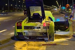 Warszawa: Lamborghini Gallardo w ogniu na trasie S79! Luksusowa fura spłonęła