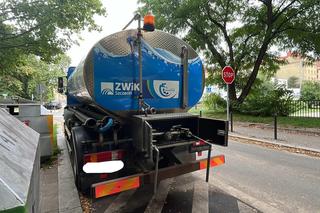 Awaria rury na ul. Kadłubka w Szczecinie