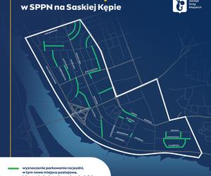 Parkowanie na jezdni w SPPN na Saskiej Kępie