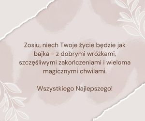 Kartka z życzeniami na imieniny Zosi