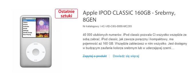 iPod Classic - Apple ogłosił koniec produkcji