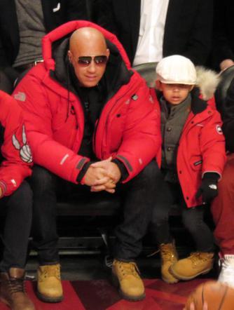 Vin Diesel z synem na finale NBA