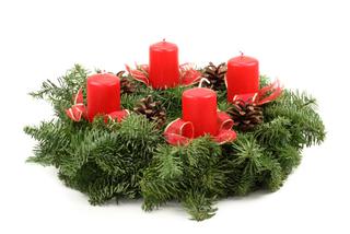 Stroik na Boże Narodzenie ze świecą