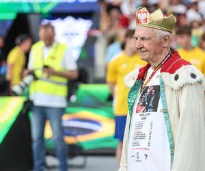 Kibice na meczu gwiazd Polska - Brazylia na Stadionie Śląskim