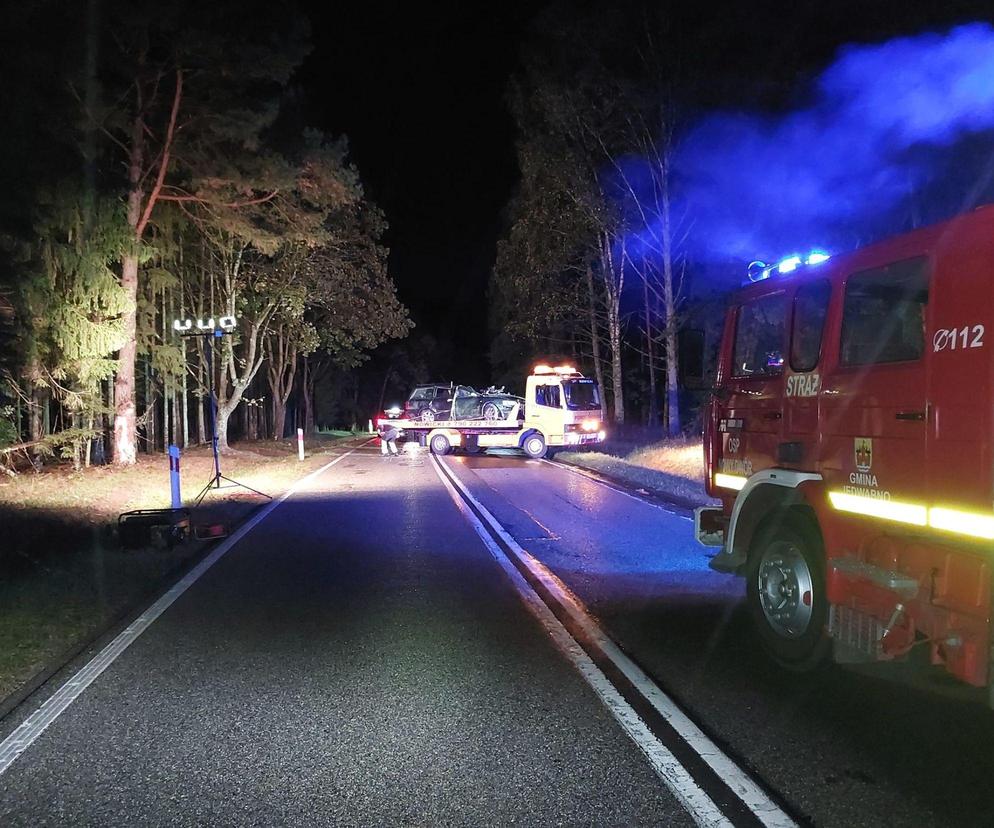 Tragiczny wypadek pod Szczytnem. Nie żyją dwie osoby, jedna trafiła do szpitala