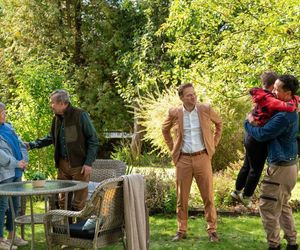 Barwy szczęścia odc. 3140. Czesław Zarzeczny (Marian Jaskulski), Ksawery (Bartosz Gruchot), Mariusz (Rafał Cieszyński), Łukasz (Michał Rolnicki), Basia (Sławomira Łozińska)