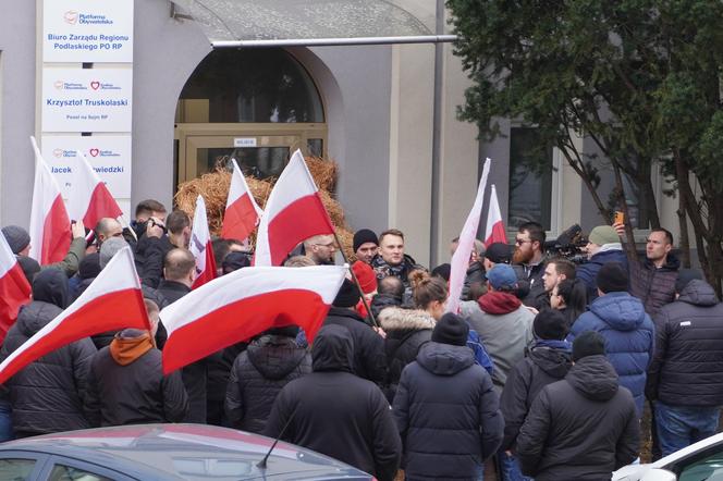 Protest rolników w Białymstoku. Przemarsz ulicami miasta 4 marca