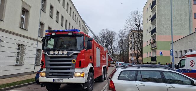 Pożar w komendzie policji w Koszalinie