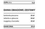 Bistro By the Way, dawniej Kwadratowy talerz - menu