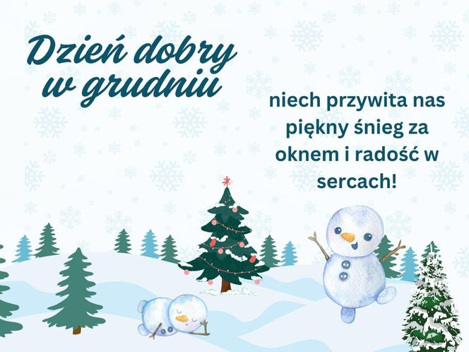 kartki na dzień dobry w grudniu