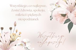 Kartka z życzeniami na imieniny Zosi