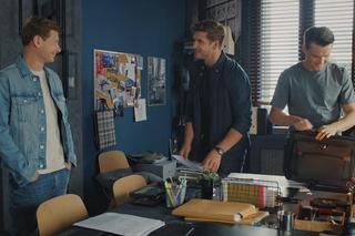 M jak miłość odc. 1764. Adam Karski (Patryk Szwichtenberg), Jakub Karski (Krzysztof Kwiatkowski), Marcin (Mikołaj Roznerski)