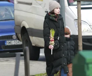 Marta Kaczyńska z synkiem poszła poświęcić palemkę 
