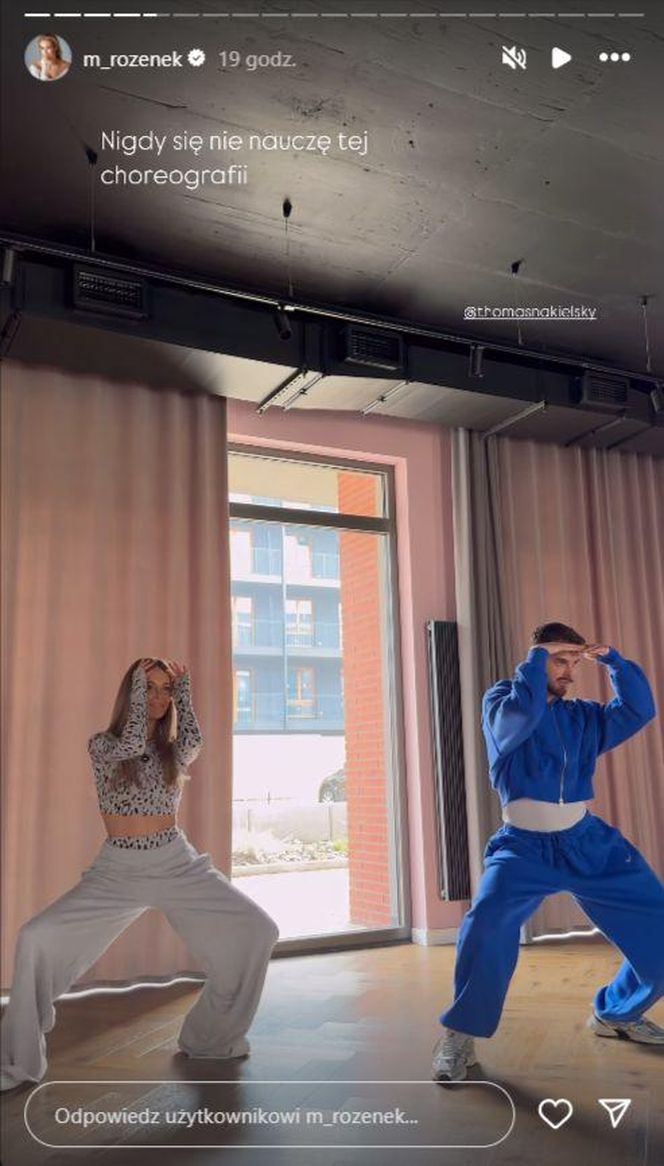 Małgorzata Rozenek-Majdan ćwiczy kocie ruchy na parkiecie. Na razie bardziej lwiątko niż pantera!