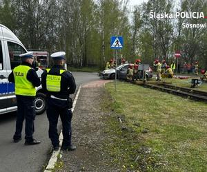 Wypadek z udziałem pociągu, pożar i ranni w Sosnowcu – to tylko ćwiczenia [ZDJĘCIA]